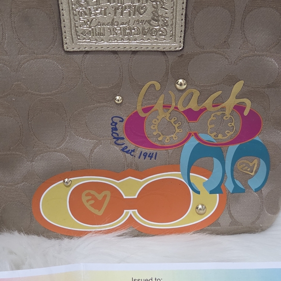 Coach Signature Poppy Crossbody Bag - Brown & Multi EUC COA - Picture 2 of 16